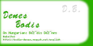 denes bodis business card